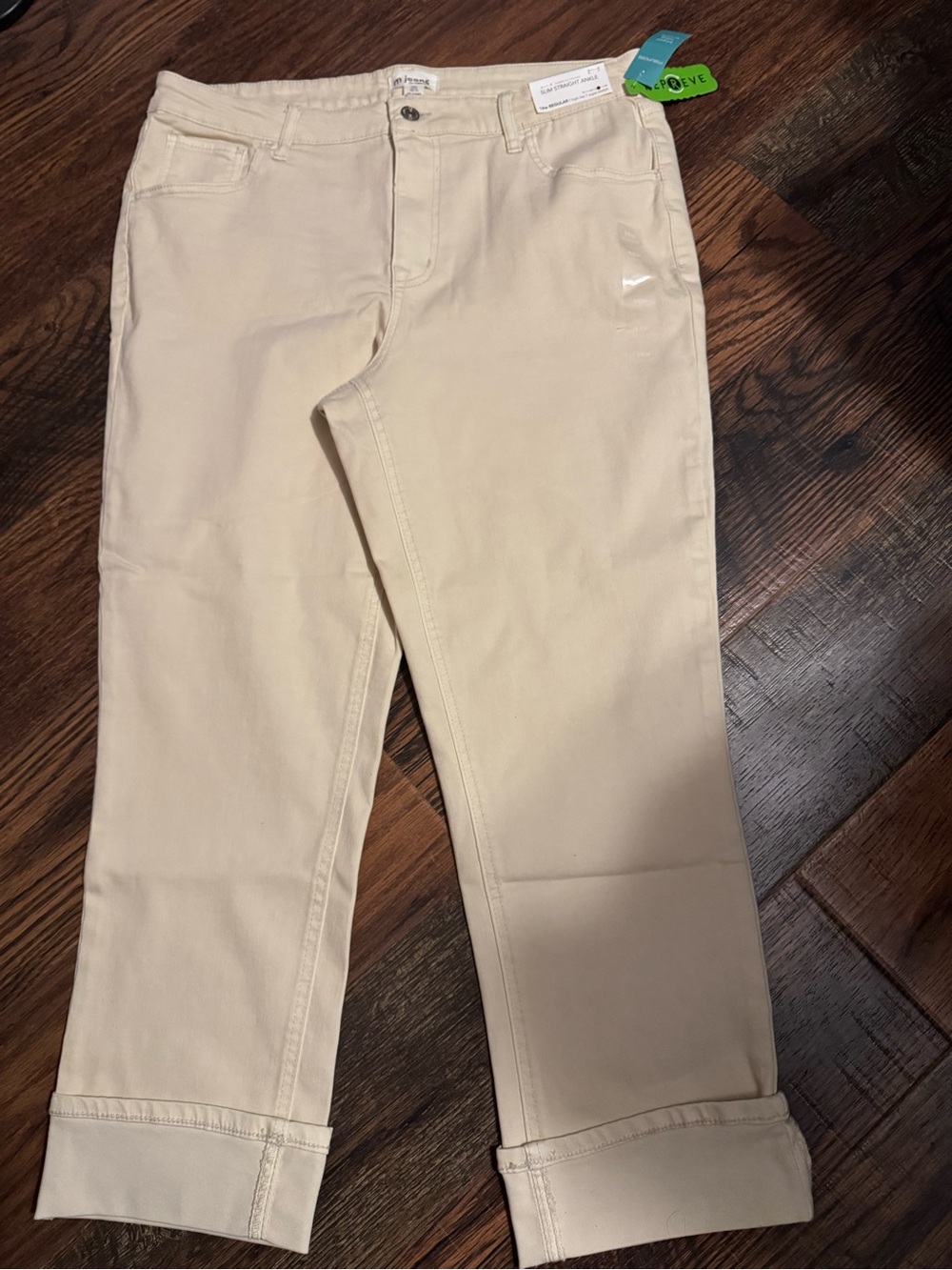 Maurices Cream Capris with Cuffed Hem